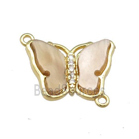 brown Resin Butterfly Connector, gold plated