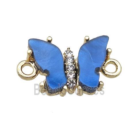 blue Resin Butterfly Connector, gold plated