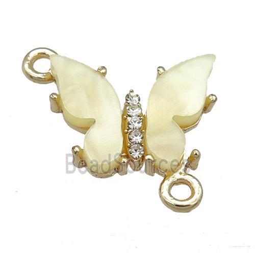 yellow Resin Butterfly Connector, gold plated