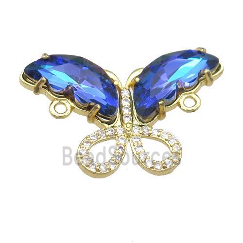 dp.blue Crystal Glass Butterfly Connector, gold plated