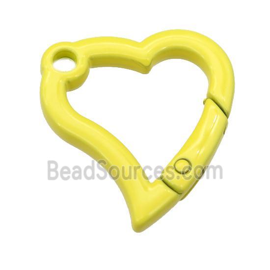 Alloy heart Carabiner Clasp with yellow Lacquered Fired