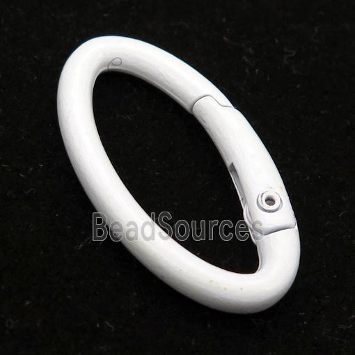 Alloy oval Carabiner Clasp with white Lacquered Fired