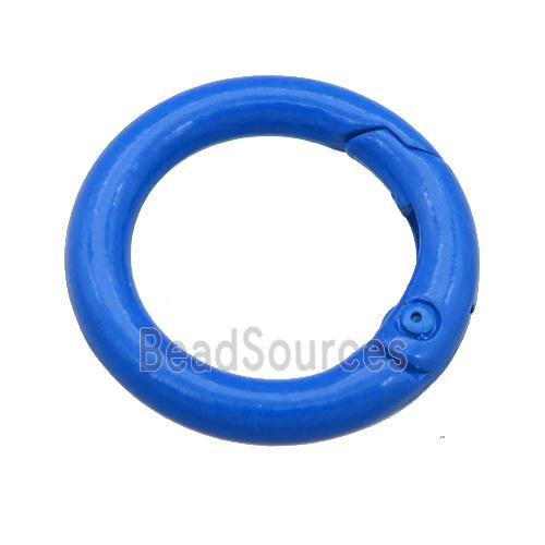 Alloy circle Carabiner Clasp with blue Lacquered Fired