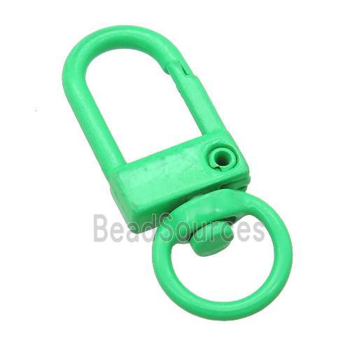 Alloy Carabiner Clasp with green Lacquered Fired