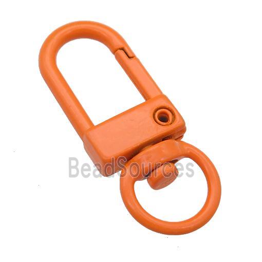 Alloy Carabiner Clasp with orange Lacquered Fired