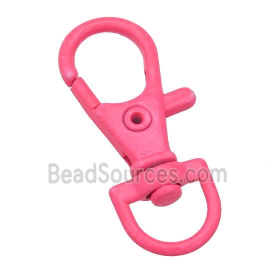 Alloy Lobster Clasp with pink Lacquered Fired