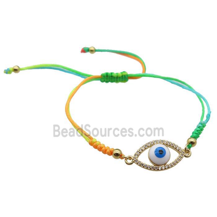 nylon bracelet with evil eye, adjustable