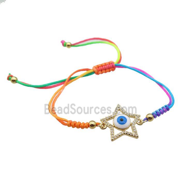 nylon bracelet with evil eye, adjustable