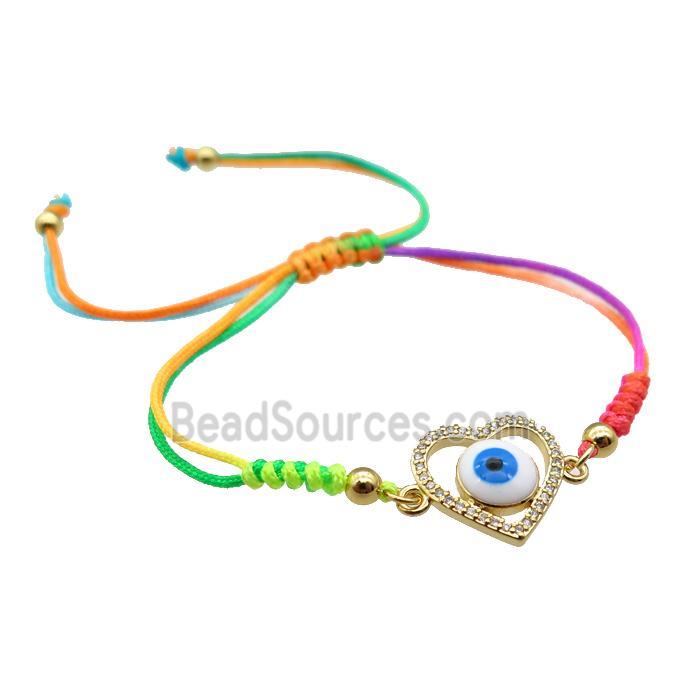 nylon bracelet with evil eye, adjustable