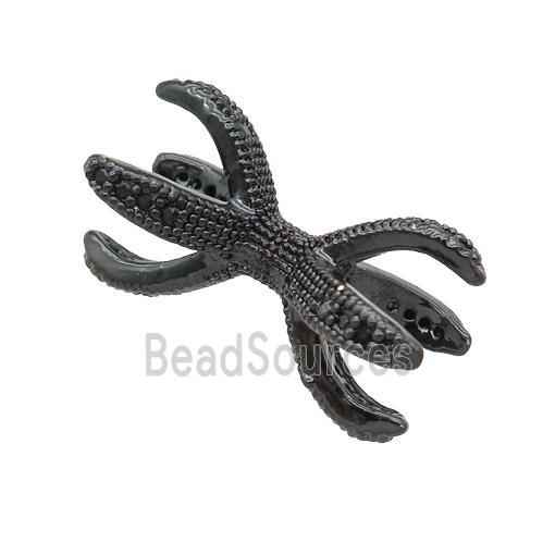 Copper Beads Holder Pave Zircon Black Plated