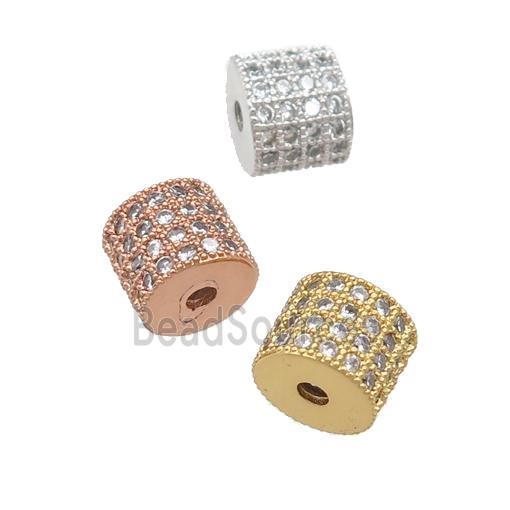 copper tube beads pave zircon, mixed