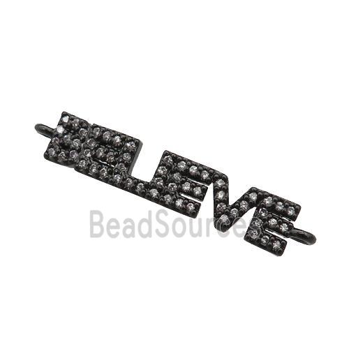 copper BELIEVE connector paved zircon, black plated