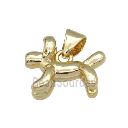 copper dog charm pendant, gold plated