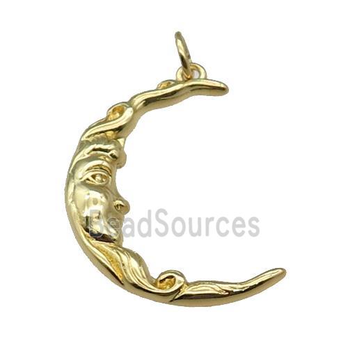 cpper Moon charm face, gold plated