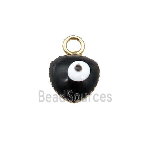 copper Evil Eye pendant with black enamel, gold plated