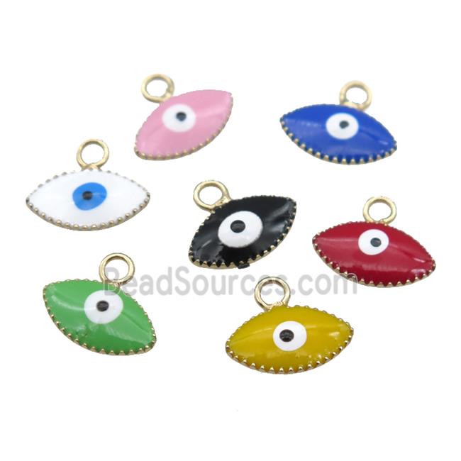 copper Evil Eye pendant with enamel, gold plated, mixed