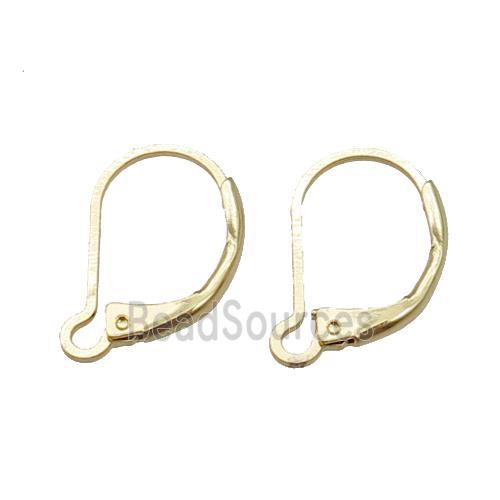 copper Latchback Earring, gold plated