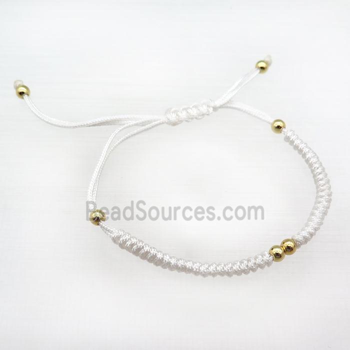 white nylon braclet, adjustable