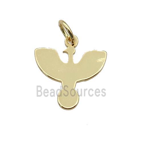 copper hawk charm pendant, gold plated