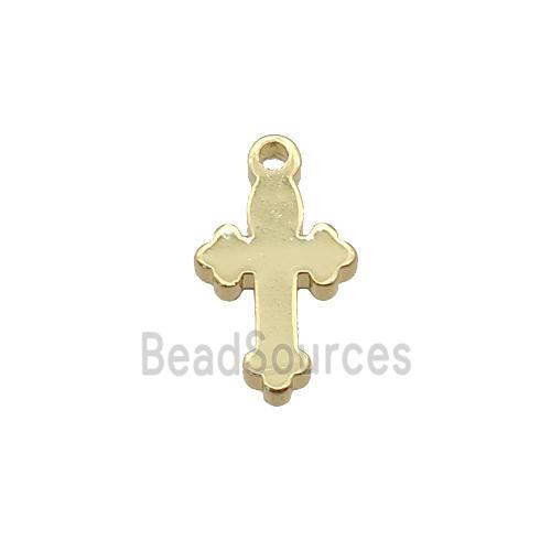 copper cross pendant, gold plated