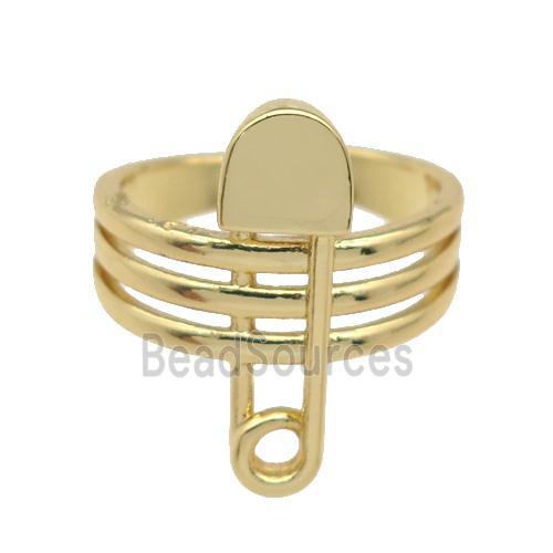 copper Ring, gold plated