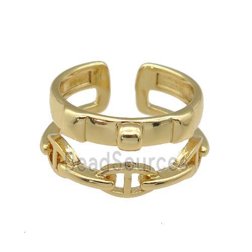 copper Ring, gold plated