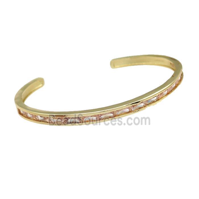 copper Bangles paved champagne zircon, gold plated