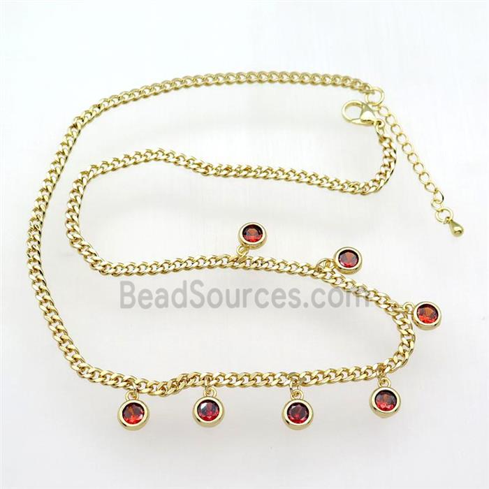 copper Necklace, adjustable, gold plated