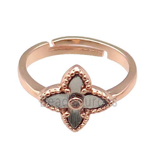 copper Star Ring, adjustable, rose gold