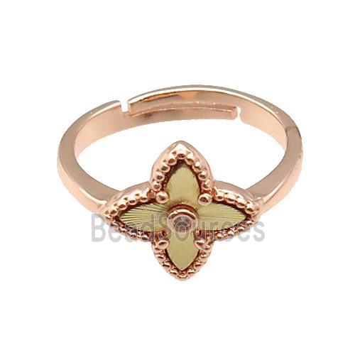 copper Star Ring, adjustable, rose gold