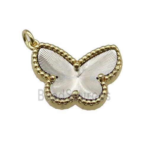 copper Butterfly pendant, platinum plated