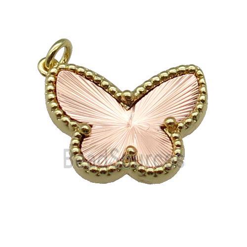 copper Butterfly pendant, rose gold