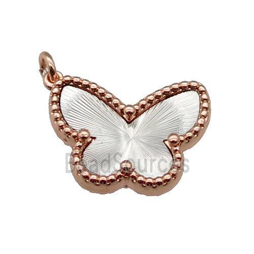 copper Butterfly pendant, platinum plated