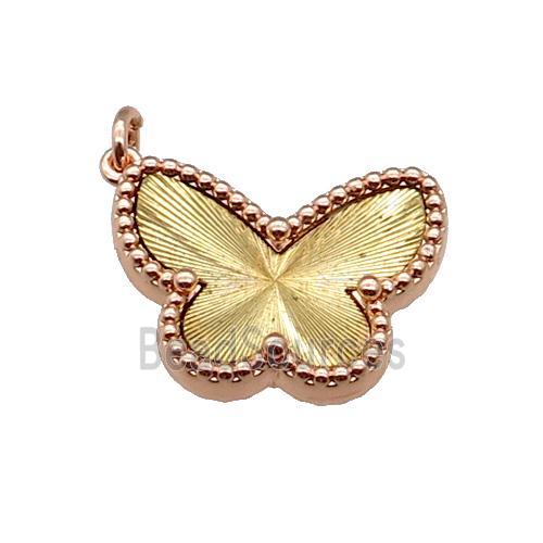 copper Butterfly pendant, gold plated