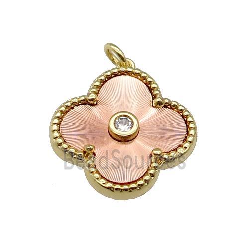 copper Clover pendant, rose gold