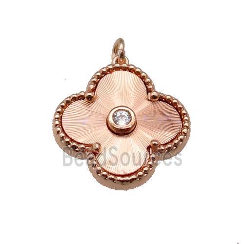 copper Clover pendant, rose gold