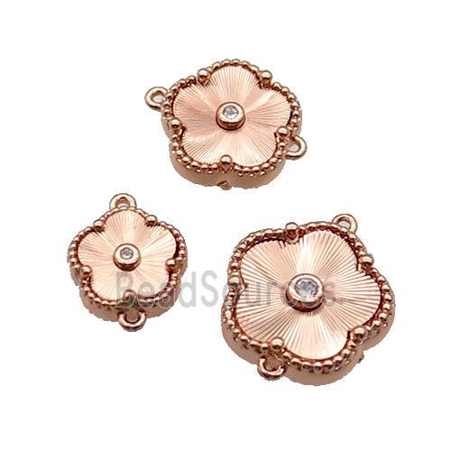 copper Flower connector, rose gold