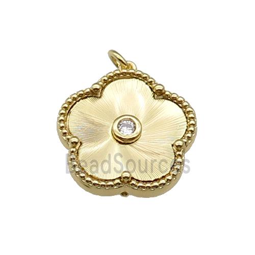 copper Flower pendant, gold plated