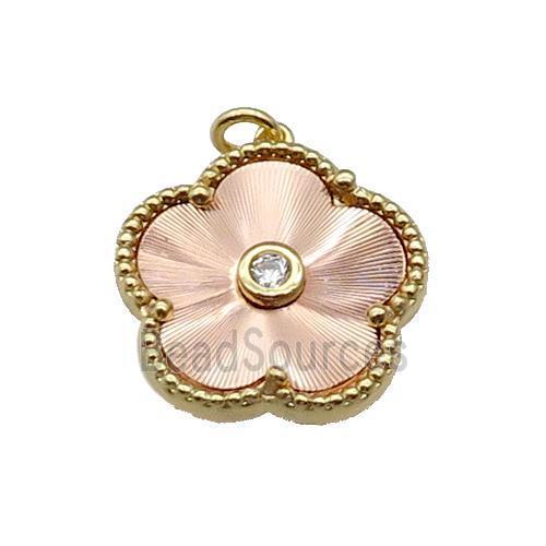 copper Flower pendant, rose gold