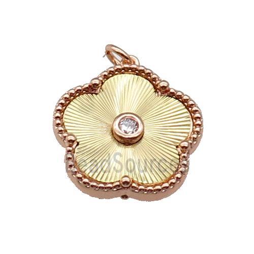 copper Flower pendant, gold plated