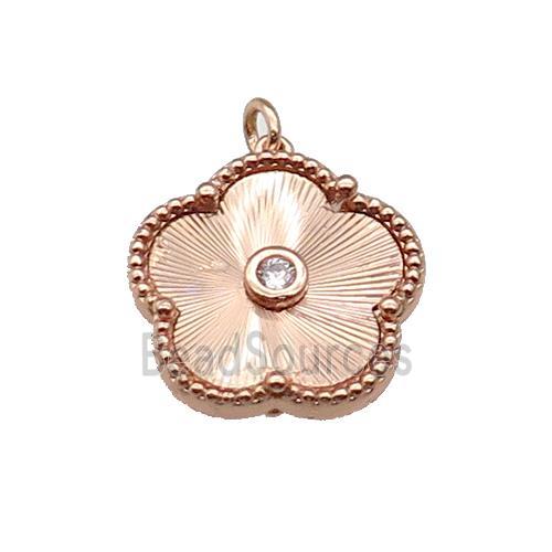 copper Flower pendant, rose gold