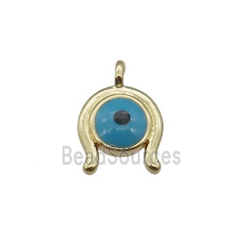 copper luckyeye pendant, gold plated