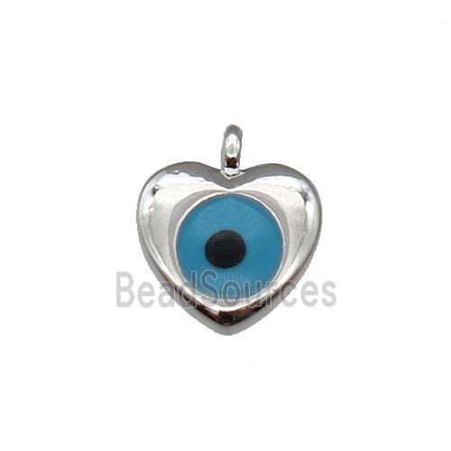 copper Hearteye pendant, platinum plated