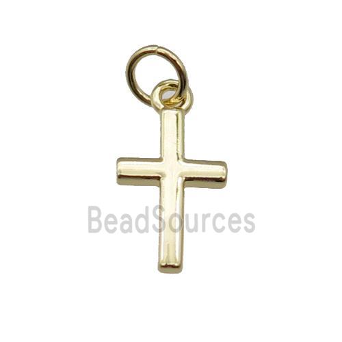 copper cross pendant, gold plated