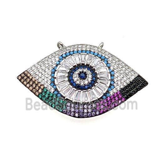 copper Eye pendant pave zircon, platinum plated