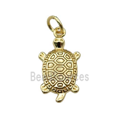 copper Tortoise pendant, gold plated