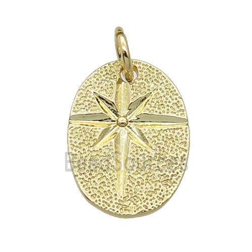 copper NorthStar charm pendant, gold plated