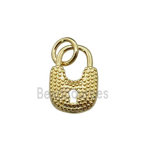 copper Lock pendant, gold plated