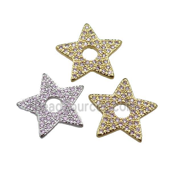 copper star pendant pave zircon, mixed