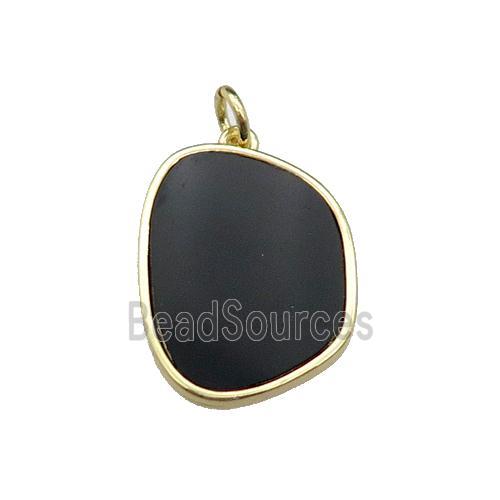 copper pendant pave blackstone, gold plated